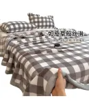 Grace Class A Antibacterial Single Thick Blanket Breathable Nap Throw Fleece Blanket Sofa Throw 150*200cm Gray Large Check