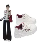 RENBEN Ancola Red and White Sneakers 2025 New Popular Spring Autumn Versatile Fashion Chic Niche Trendy Thick Sole Sneakers