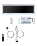 LIANLI 8.8-Inch Case Monitor, White, ARGB Light Strip, Flexible Mounting, 500 Nits High Brightness