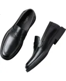 CARTELO 2025 New Business Casual Shoes, Men's Dress Soft Leather Slip-On Loafers, Men's Penny Loafers, K051 Black, Size 40