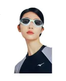 MIZUNO Swimming Goggles for Women, Adult Large Frame Swim Glasses, Myopia Swimming Cap Set, Waterproof Anti-Fog Swimming Equipment B60 White 400