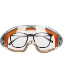 BWNK Anti-Fog Windproof Dustproof Pollen Protective Goggles Compatible with Prescription Glasses Full Seal Dustproof Cycling Safety Glasses for Travel and Mountaineering, 1 Pair Orange