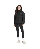 NIKE Women's Winter Short Hooded down Jacket, Warm for Winter, New Puffer Coat IH0728-010 Black L