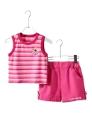Dishini Girls' Summer Outfit, Boys' Sports Set, Short-Sleeve T-Shirt Top And Shorts, Sweet Children's Clothing, Baby Clothes