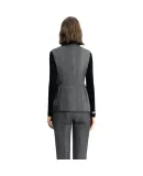 YANYEE Wool Sleeveless Blazer Vest Winter 2025 Slim Fit Short Woolen Coat for Women Gray 1 XL