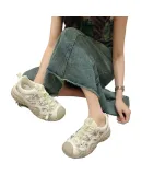 Luji Women's Crocs-Style Shoes, Beach Sandals, Water Shoes, Casual Shoes, Outdoor Thick-Soled Non-Slip Sandals, Apricot Color, Size 37