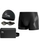 Li-Ning Swimming Trunks, Men's Swimming Goggles, Swim Cap, Swim Bag Set, Travel Hot Spring Swimwear, Anti-Embarrassment Boxer Shorts, Fashionable Swimming Equipment