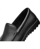 RED DRAGONFLY Leather Men's Slip-On Shoes, Comfortable Business Casual Shoes for Men, Autumn And Winter Loafers WTA214151 Black Size 46