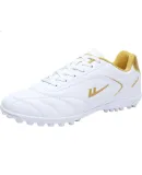Huili Soccer Shoes with Molded Studs TF Sole, Football Training Shoes for Adults, Middle And High School Students, Universal 0305, White Gold Studs, Size 39