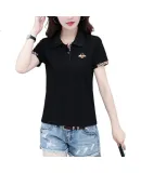 TUCANO Polo Shirt, Regular Shoulder Short Sleeve T-Shirt for Women, New Summer Style with Collar, Pure Cotton, Sporty Casual Slimming Top, Dark Green, XL