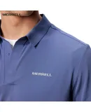 Merrell Men's Outdoor Sports Short-Sleeve Polo Shirt with Collar, Breathable And Comfortable Casual Outdoor Top in Misty Blue, Size M