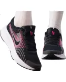 NIKE Women's Running Shoes, Cushioning, NIKE RUN DEFY Sneakers, HM9593-001, Black Pink White, Size 38