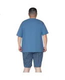 LangSha Plus Size Pajamas for Men, Spring And Autumn Modal Cool-Feeling Short-Sleeve Set, Loose-Fitting Loungewear for Chubby Men, Suitable for 330 Jin Weight