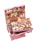 Danmiqi Children's Jewelry Gift Box Set, Girls' Birthday Princess Accessories Toy, Milk Coffee Fashion Hair Accessories, Pretend Play Gift