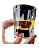 PINYU Two Liang Liquor Glasses, High-End Whiskey Glasses, Home Glass Beer Mugs, Stylish Bar Thick-Bottomed Glasses, 2 Pieces