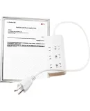 PHILIPS American Standard Power Strip Adapter Plug for UK, Singapore, Malaysia, Maldives, Qatar, Indonesia, Study Abroad Travel Power Cord with 6 Outlets And Master Switch, 1.5 Meters