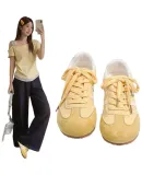 HUANQIU 2026 Stylish Sneakers, Spring Forrest Gump Shoes, Instagram-Style Black And White Classic Soft-Soled Training Shoes, Breathable White Sneakers