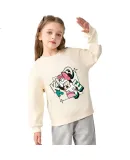 Disney Spring And Autumn Top for Older Girls, Round Neck Sweatshirt, Casual Pullover, Preppy Style, Non-Fleece Girls' Printed Sweatshirt