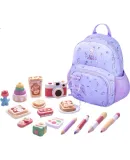 Disney Kindergarten Backpack for Children, Cute Girls' Ultra-Light High-Quality Breathable Large-Capacity Backpack, Ice Purple