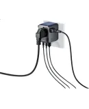 PHILIPS Side Plug Adapter Global Universal Travel Socket with Dual USB Ports for UK EU US AU DE JP SG KR HK China Pink