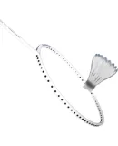 Li-Ning Badminton Racket, Leiting 10, Pearl White with Dark Purple Blue, 5U Single Racket with Pre-Stretched String, AYPV079-5