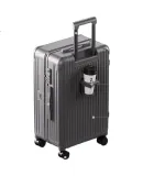 Reebok Luggage PC Suitcase, Multifunctional Carry-On Case, Travel Password Lock Suitcase, Leather Case, Mouteng Gray, 20 Inches