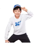 361° Children's Clothing, Kids' Sweatshirt, Autumn 2025, Boys And Girls School Versatile Loose-Fitting Sports Round Neck Sweatshirt, White 140