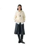MARIUS | "Modern Retro" MIU Series Fine Wool A-Line Slimming Wide Pleated Striped Skirt Pants Women's Shorts