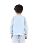 361° Children's Clothing, Kids' Sweatshirt, Autumn 2025, Boys' Color Block Cartoon Pattern, Elastic Sports Top, Gray, Size 110
