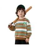 Disney Children's Cartoon Minnie Sweatshirt, Fashionable Casual Comfortable Warm Versatile Sweatshirt for Autumn, Apricot Green, Size 100