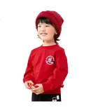 Disney Autumn Boys' Clothing, Mickey Cartoon National Trend Fashion Casual Warm Comfortable Thin Sweatshirt, Bright Red, Size 110