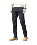 ROMON Casual Pants for Men, Spring Business Trousers, Fashionable Straight-Leg Pants, Loose-Fitting Versatile Men's Pants, Dark Gray, Size 33