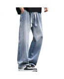 Huili Jeans for Men, Spring And Autumn Season Pants, American-Style High Street Jeans for Men, Straight-Leg Casual Trousers, Men's Pants