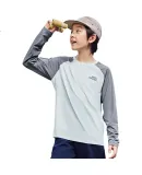 ANTA Kids Knitted Long Sleeve Shirt 2025 Comfortable Skin-friendly Mid-to-Large Kids Crew Neck Slightly Brushed Long T-Shirt A72546401