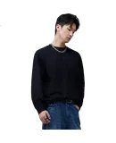 CABBEEN [280G Heavyweight Plain Weave] Men's T-Shirt, Window Pattern Geometric Design, Winter Long-Sleeve T-Shirt