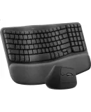 Logitech Wave Combo Wireless Ergonomic Keyboard and Mouse Set Vertical Mouse Wireless Bluetooth Mouse Office Keyboard Wireless Keyboard Bluetooth Keyboard Black
