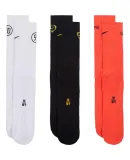 NIKE Unisex Socks, Quick-Drying Breathable Soccer Socks, Mid-Length Three-Pair Pack IM5021-900 White L