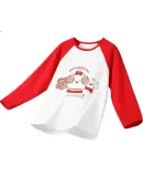 Jiusuiban Children's Pajamas Girls Class A Pure Cotton Button-up Homewear Set Big Kids Red Mi Sauce High Elastic Long Sleeve Long Pants