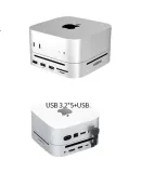 Netac Mac mini M4 Docking Station SSD Enclosure External Hard Drive Expansion DP Display USB 3.2 Compatible with Apple Thunderbolt 4/5 WF23