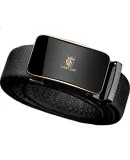 LUCKY LION Genuine Leather Belt for Men, Fashionable Top-Grain Cowhide Waistband, Gift Box Packaging, Business Style Trouser Belt L-2218 Gold