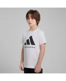 Adidas Kids T-Shirt 2026 Summer New Outdoor Sports Casual Short Sleeve T-Shirt White/Black 116