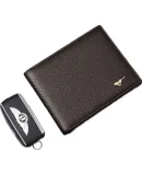 Septwolves Valentine's Day gift wallet men's genuine cowhide short wallet card holder gift box for boyfriend husband