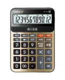 Casio (CASIO) Voice Calculator with Clear Human-Like Pronunciation And Loud Sound, MY-120 Small Size in Panlong Gold Color