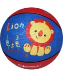 Fisher-Price Children's Toy Ball 17cm, Small Rubber Ball, Pat Ball, Kindergarten Basketball, Lion Blue, Birthday Gift Present