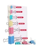 TANGO (TANGO) Binder Clips, 6#15MM, 60 Pieces, Tail Clips, Ticket Clips, Reverse Clips, Document Clips, Colorful Metal Office Stationery, Accounting Storage Clips, Paper Supplies, 0072