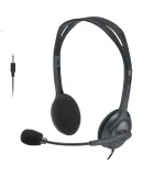 Logitech H111 Stereo Headset with Microphone, Computer Laptop Office Headphones, Black, Single Pack