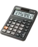 Casio (CASIO) MX-12B Elementary School Calculator for Fourth Grade Students, Small Size without Voice, Cute Calculator Machine with Solar And Dual Power Sources, Black