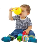 Fisher-Price Baby Basic Training Ball Five-In Set, Infant And Toddler Toy Ball, Small Rubber Ball, Birthday Gift Present