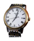 TISSOT Watch, Carson Series Men's Watch, Swiss Quartz Men's Steel Strap Wristwatch, Fashionable Timepiece, Birthday Gift