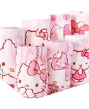 Hello Kitty Girls' Underwear, Children's Panties, Baby Girls' Shorts, Triangle Briefs, KTN255 Floral Pattern, Size 130, Pack of 5